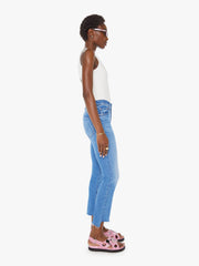 Women The Insider Crop Step Fray | Mother Denim Blue (Medium)