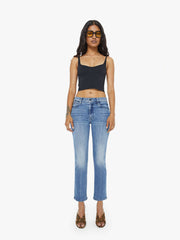 Women PETITES The Lil Mid Rise Dazzler Ankle | Mother Denim Blue (Medium)