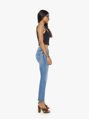 Women PETITES The Lil Mid Rise Dazzler Ankle | Mother Denim Blue (Medium)