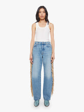 Women The Fringe Half-Pipe Button Sneak | Mother Denim Blue (Medium)
