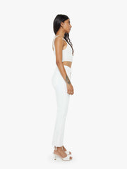 Women PETITES The Lil Hustler Ankle Fray | Mother Denim White