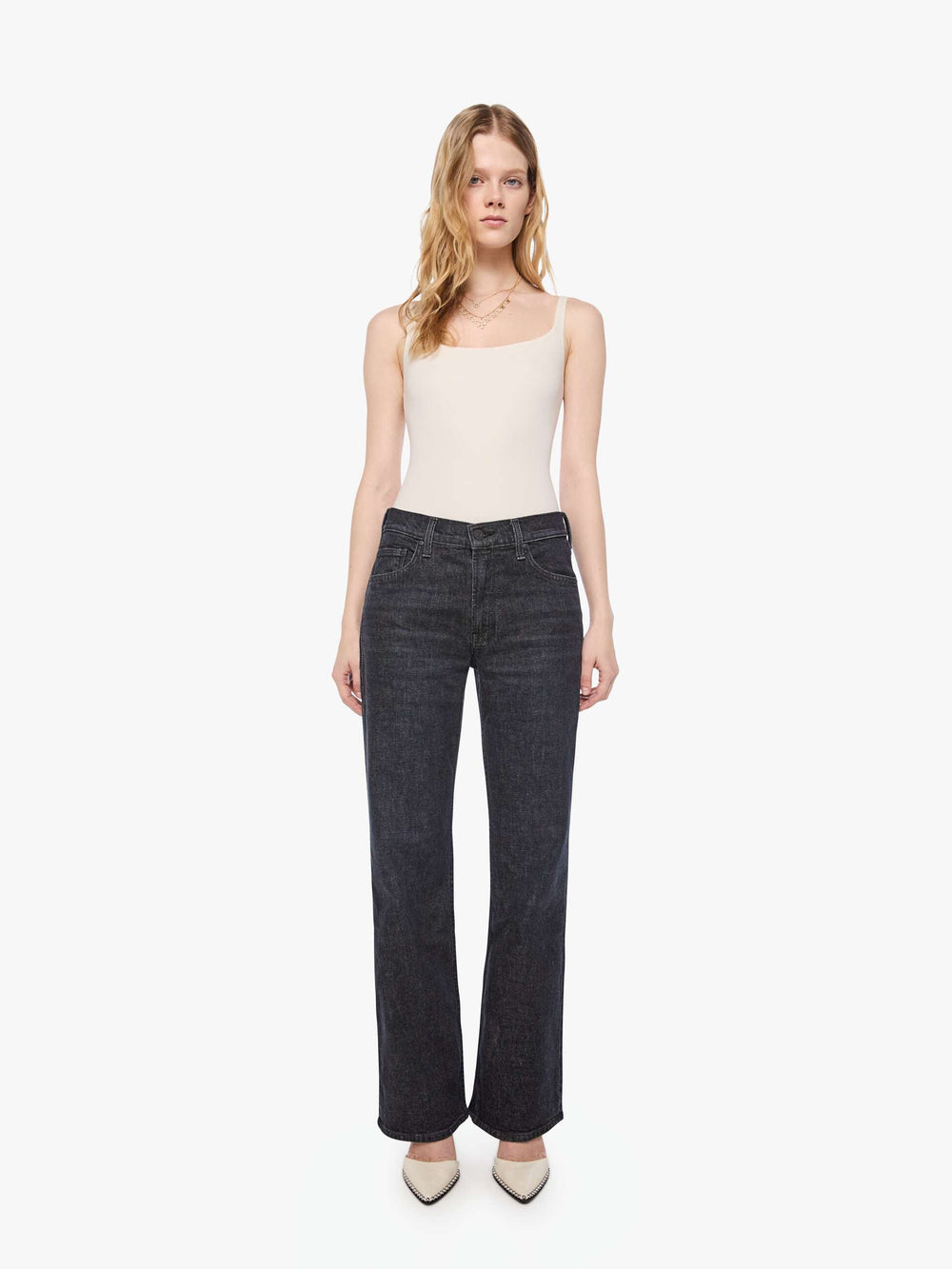 Women PETITES The Lil Reifler | Mother Denim Black