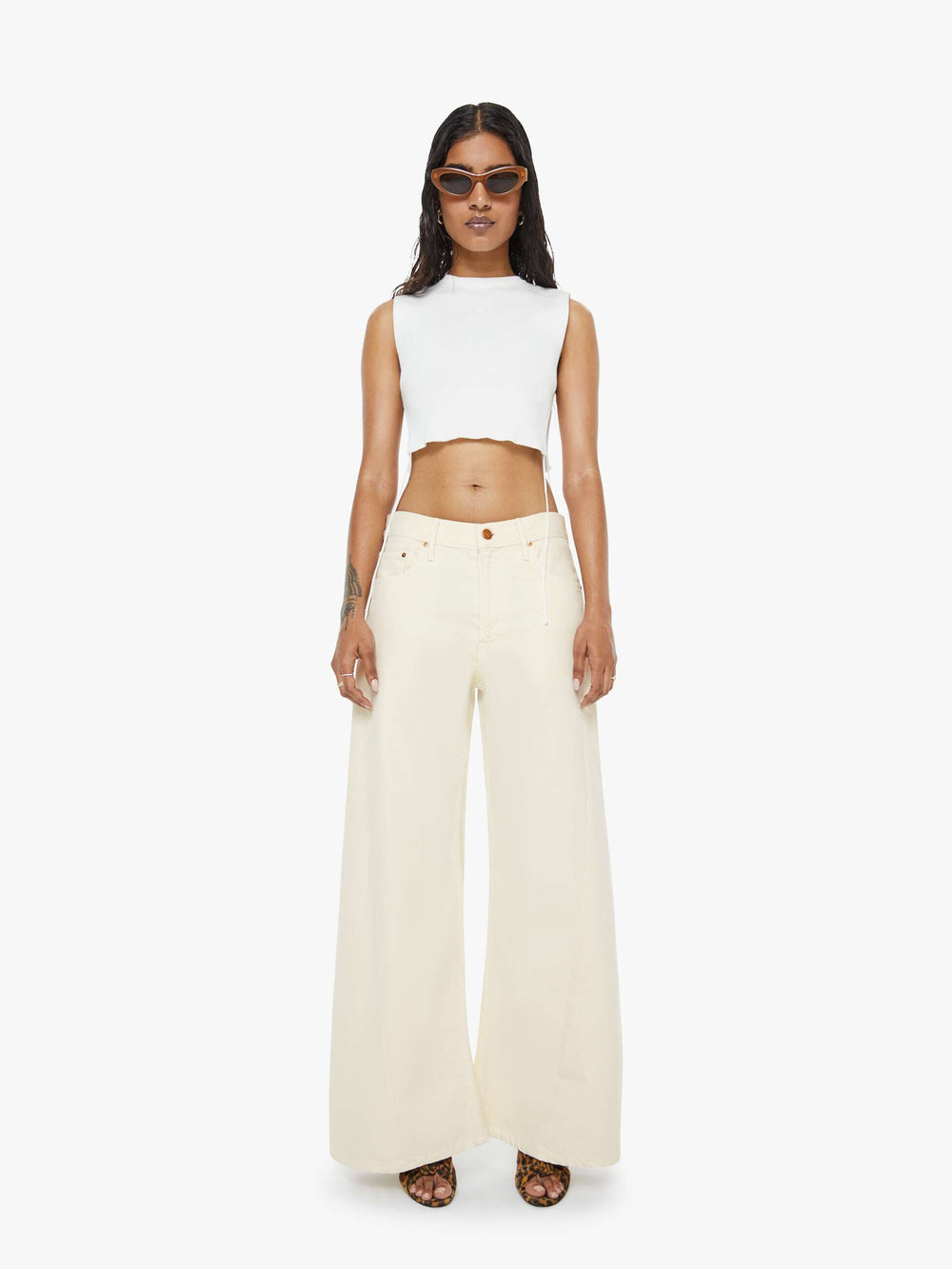Women PETITES The Lil Lemon Twist Sneak | Mother Denim Natural