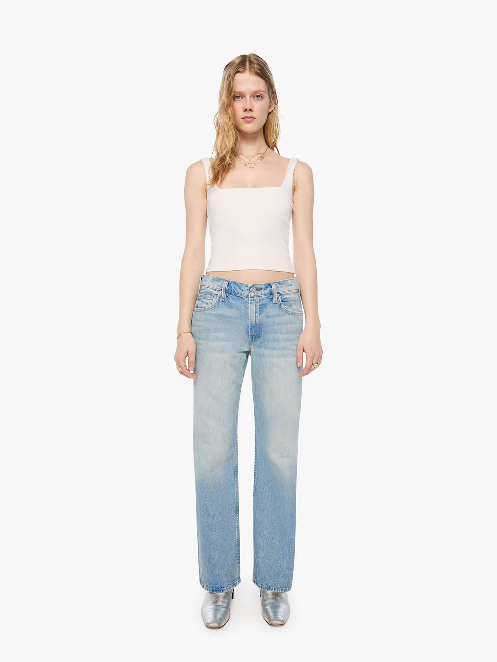 Women PETITES The Lil Reifler | Mother Denim Blue (Light-Pastel)
