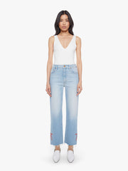 Women The Rambler Zip Slice Hover Fray | Mother Denim Blue (Light-Pastel)