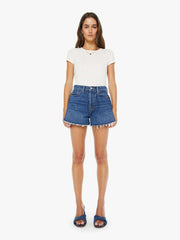 Women The Flutter Short Fray | Mother Denim Blue (Dark)