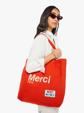 Women Merci x MOTHER Merci Tote | Mother Denim Red And Ecru