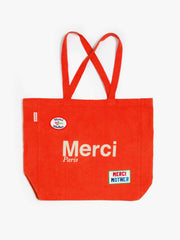 Women Merci x MOTHER Merci Tote | Mother Denim Red And Ecru