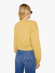 Brands Eterne Cropped V-Neck Sweatshirt | Mother Denim Beige (Khaki)