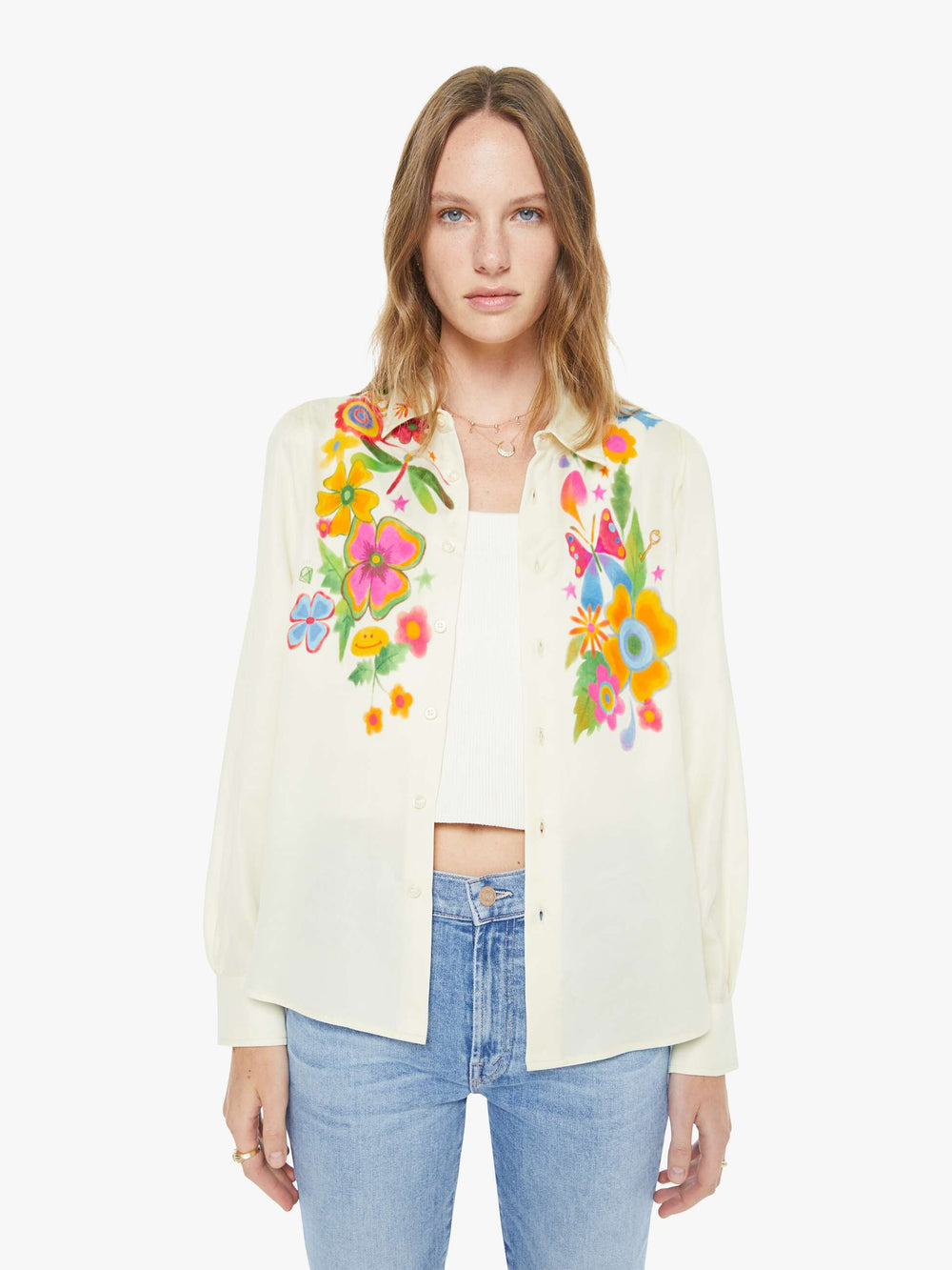 Women The Gathered Honey | Mother Denim Mystical Garden