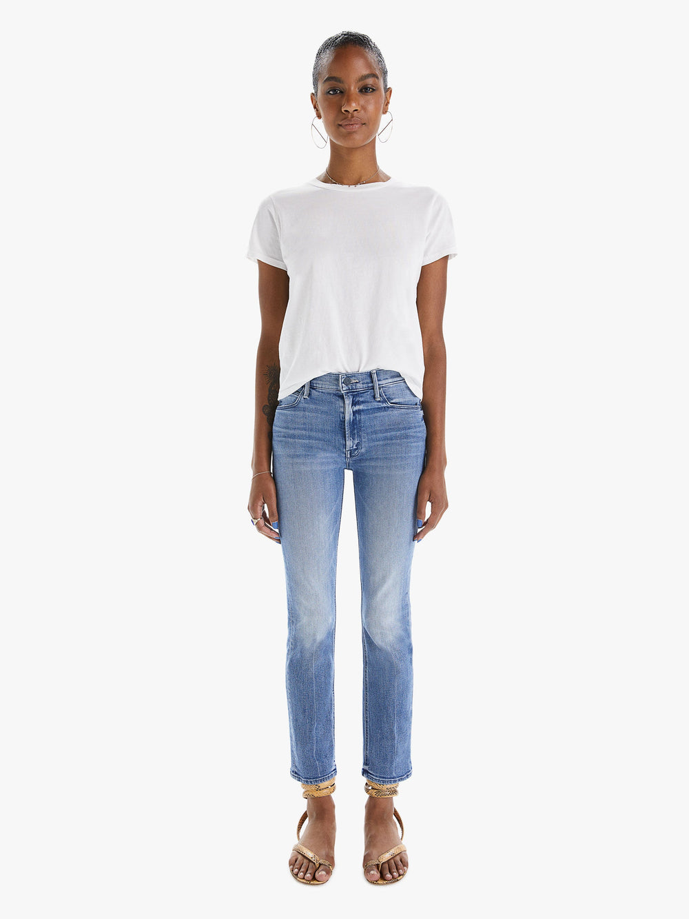 Women THE MID RISE DAZZLER ANKLE WE THE ANIMALS | Mother Denim Medium Blue