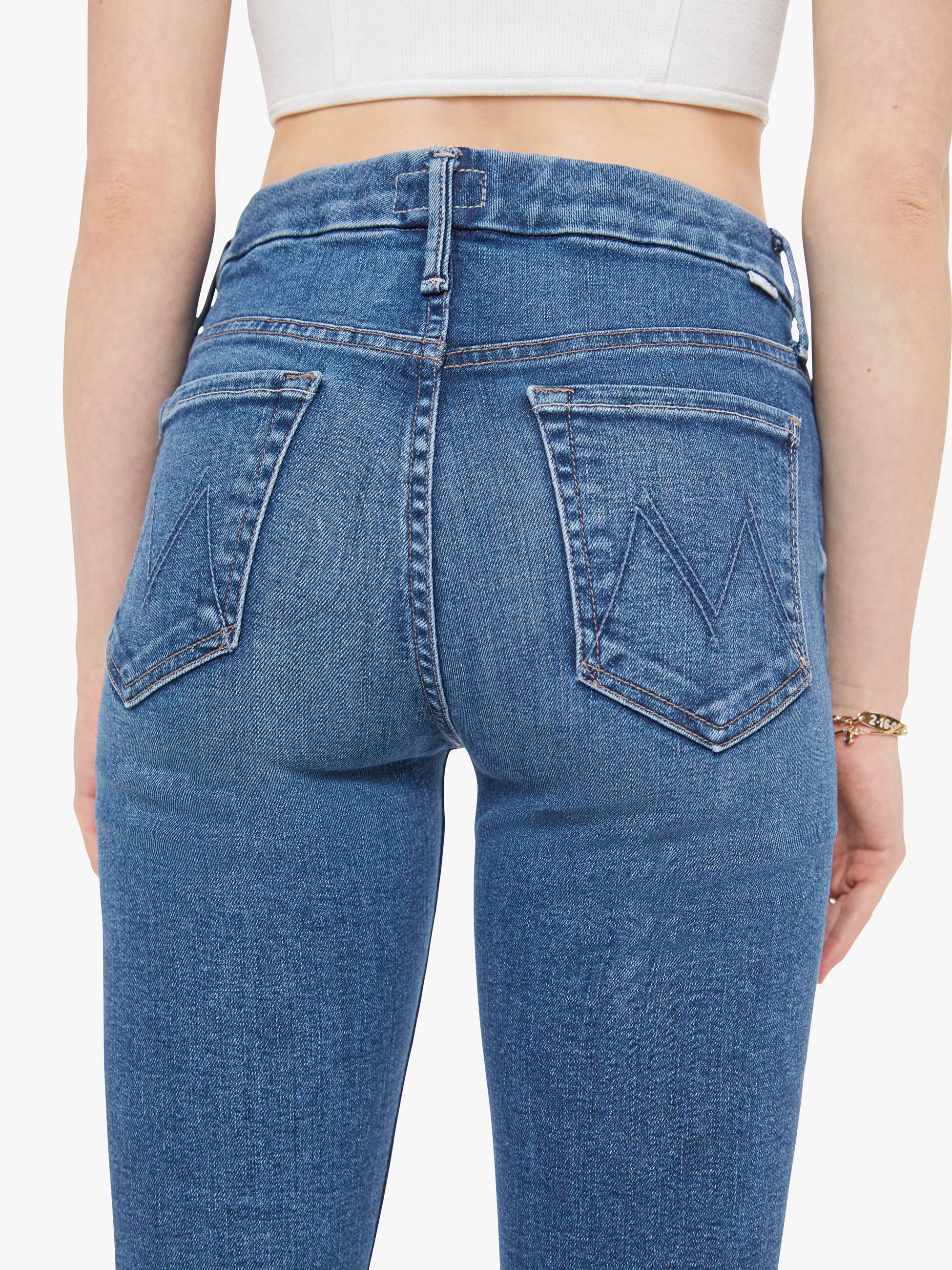 Women High Waisted Looker | Mother Denim Blue (Medium)