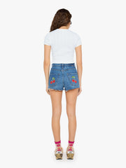 Women The Tune Up Short Fray | Mother Denim Green Thumb With Cherries