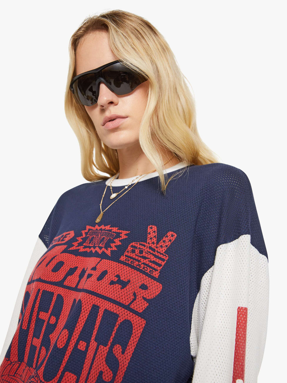 Women The Long Sleeve Lowdown | Mother Denim Blue (Navy)