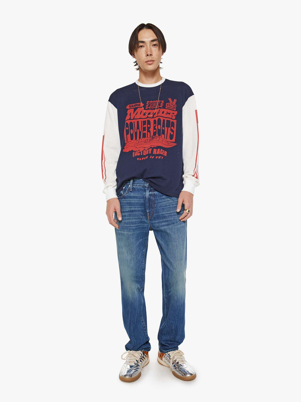 Women The Long Sleeve Lowdown | Mother Denim Blue (Navy)