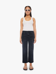Women PETITES The Lil Mid Rise Zip Rambler | Mother Denim Black