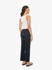 Women PETITES The Lil Mid Rise Zip Rambler | Mother Denim Black