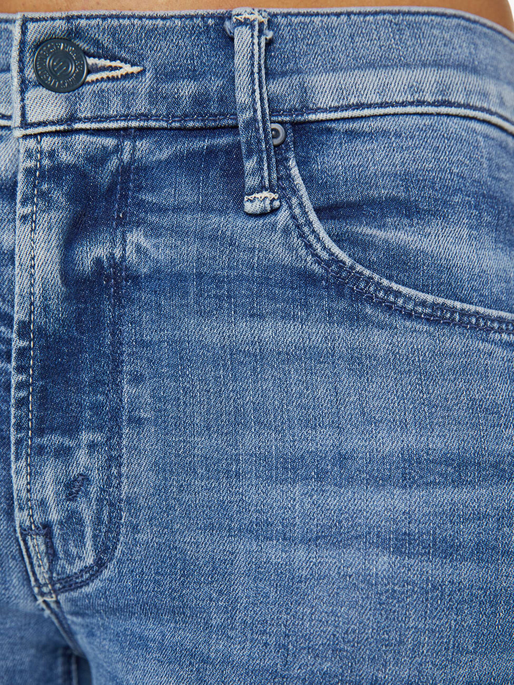 Women PETITES The Lil Mid Rise Dazzler Ankle | Mother Denim Blue (Medium)