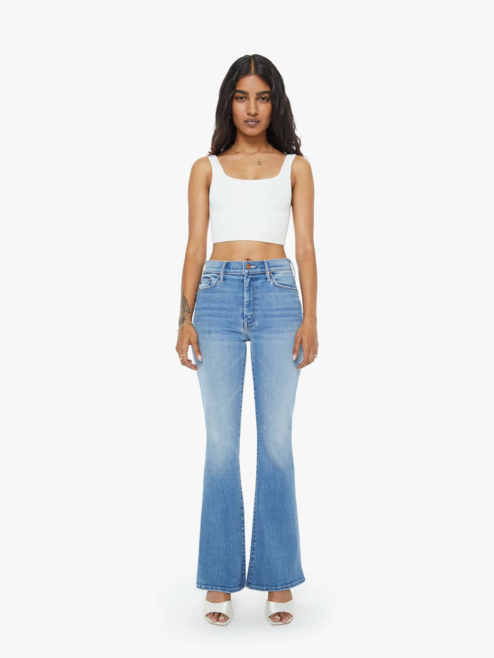 Women PETITES The Lil Weekender | Mother Denim Blue (Medium)
