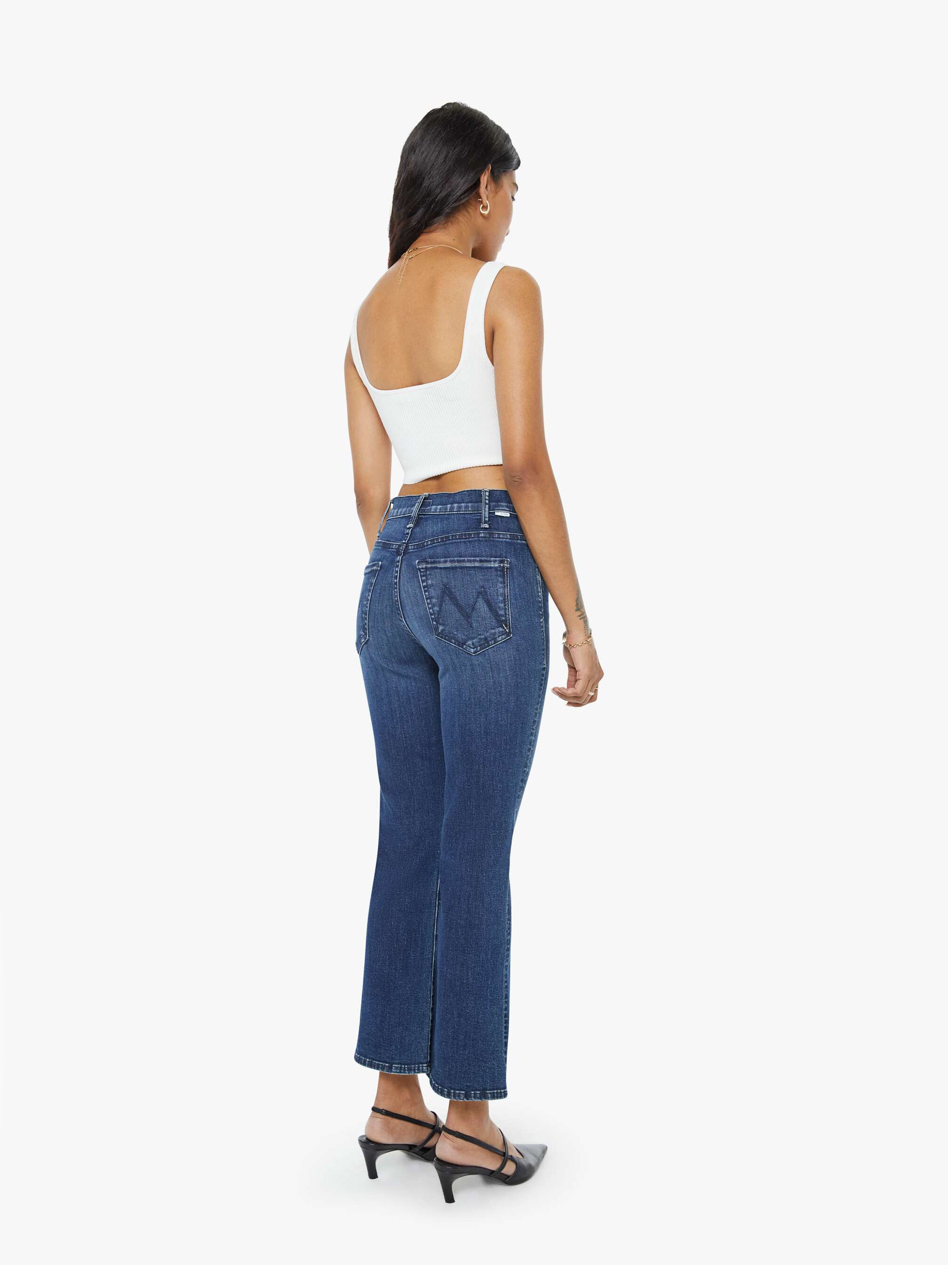 Women PETITES The Lil Hustler Ankle | Mother Denim Blue (Dark)