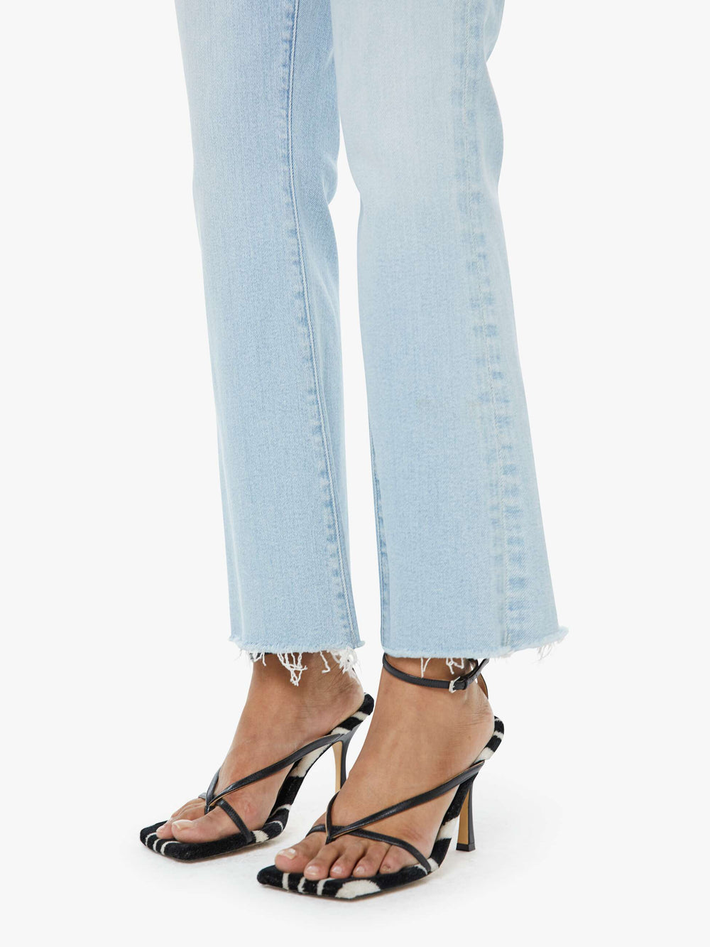 Women PETITES The Lil Hustler Ankle Fray | Mother Denim Blue (Light-Pastel)