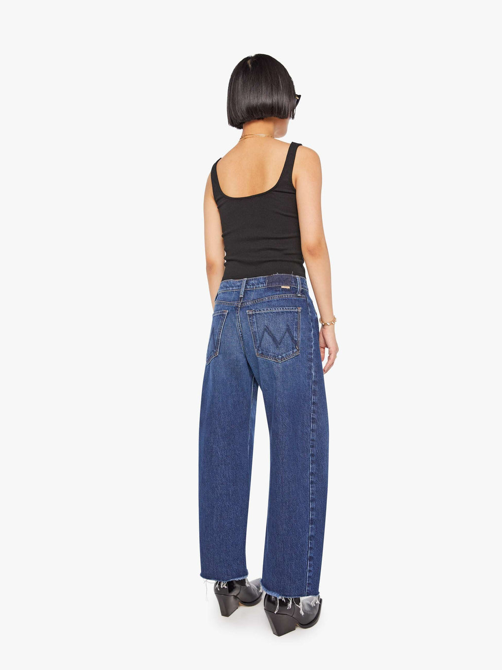 Women PETITES The Lil Mid Rise Full Pipe Flood Fray | Mother Denim Unplugged