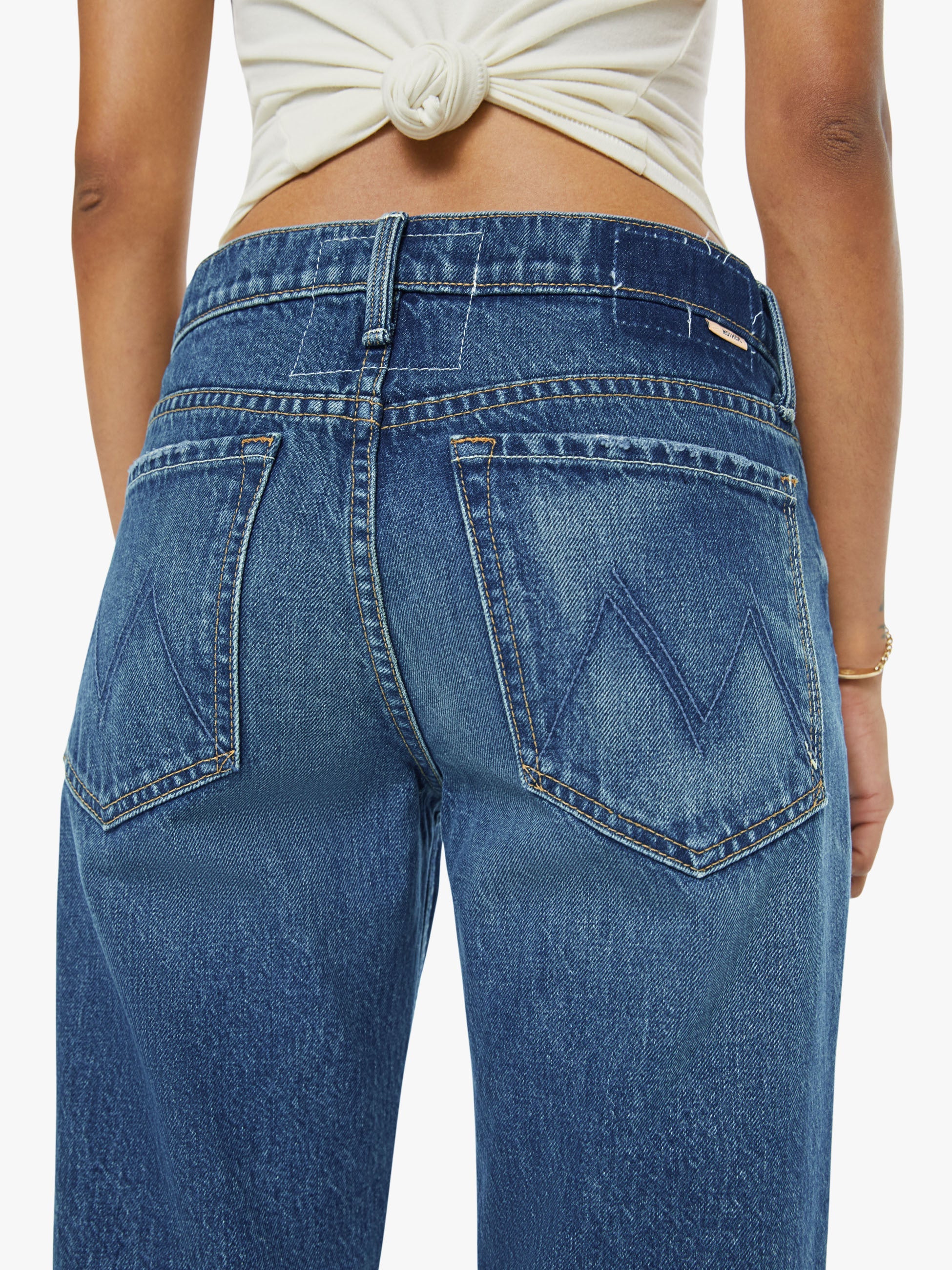 Women PETITES The Lil Reifler | Mother Denim Blue (Medium)