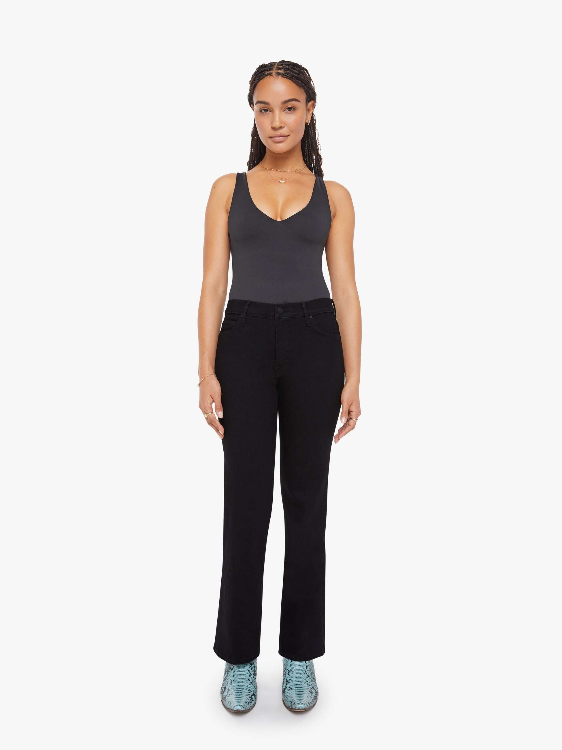 Women PETITIES The Lil Kick It | Mother Denim Black