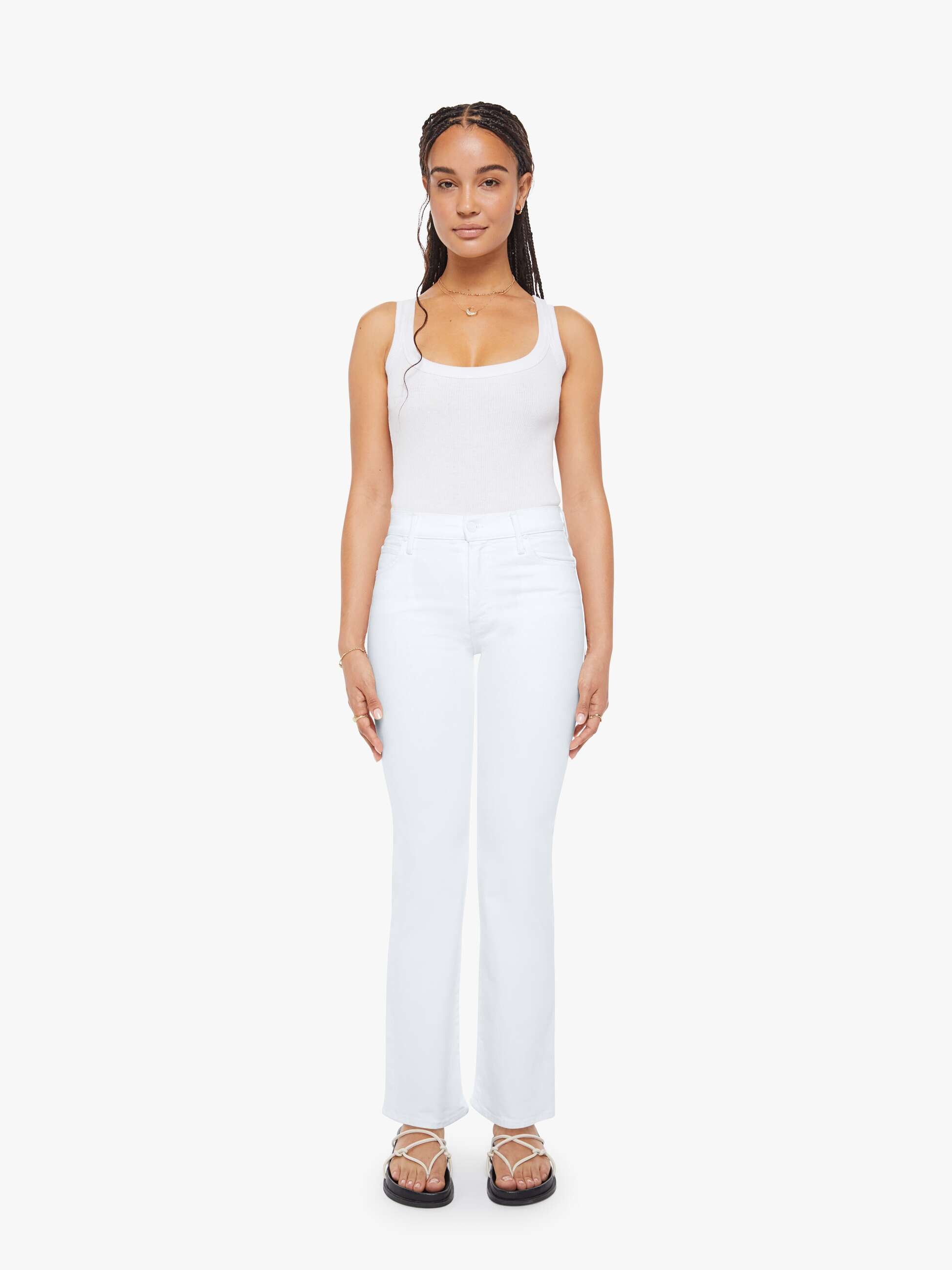 Women PETITES The Lil Kick It | Mother Denim White
