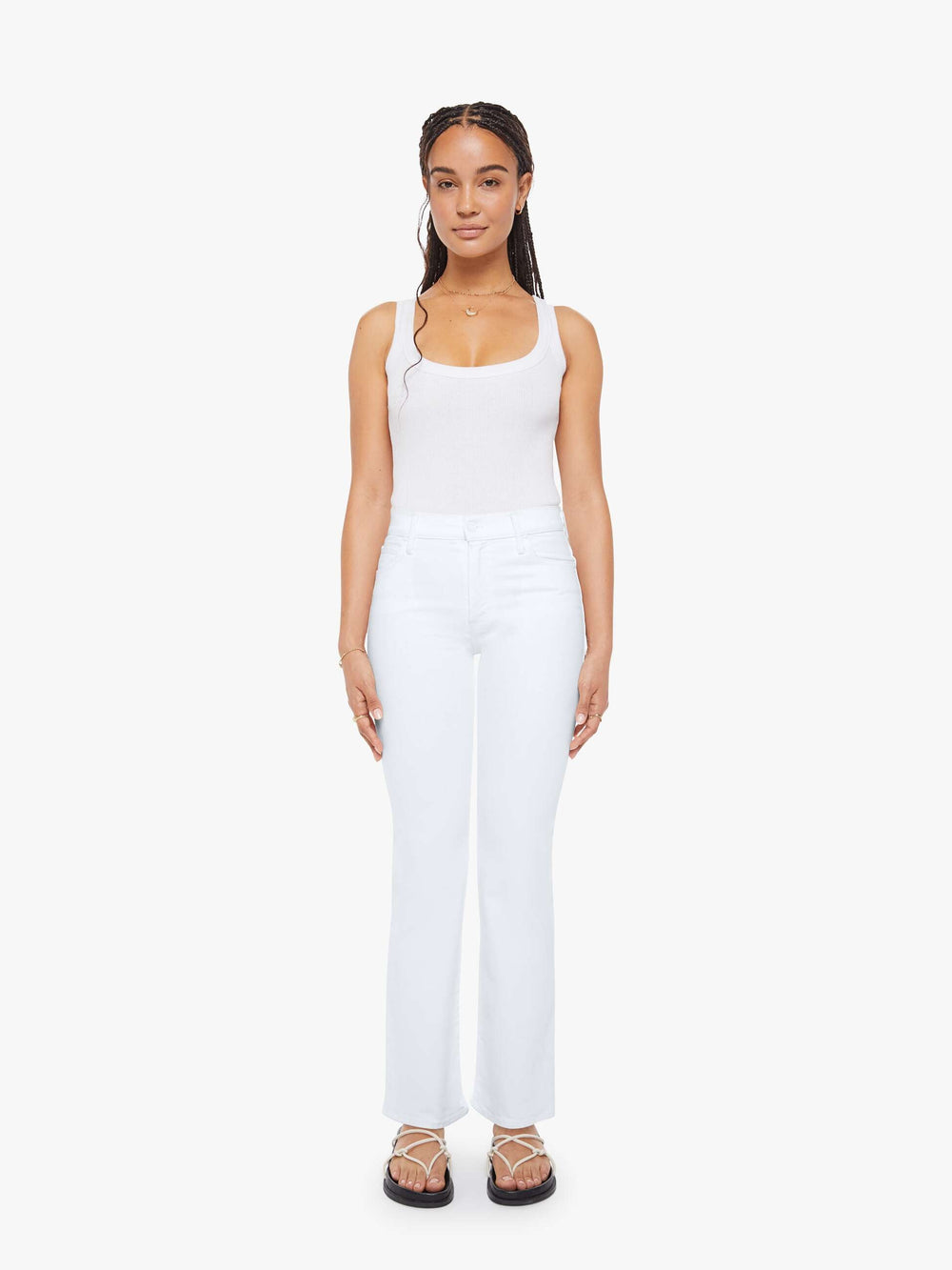 Women PETITES The Lil Kick It | Mother Denim White