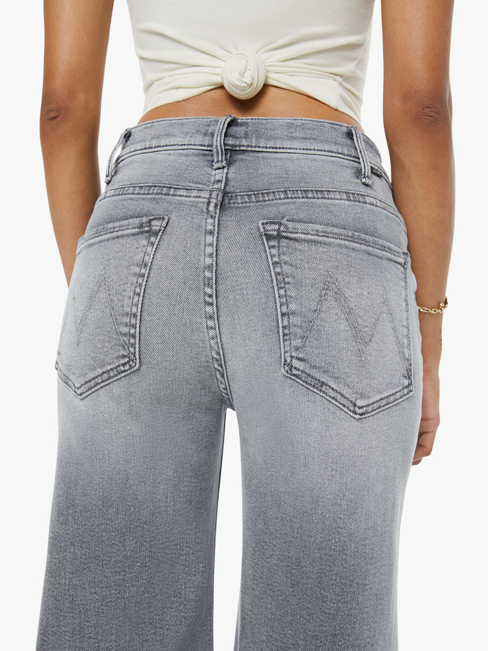 Women PETITES The Lil Hustler Roller Skimp | Mother Denim Grey (Open)
