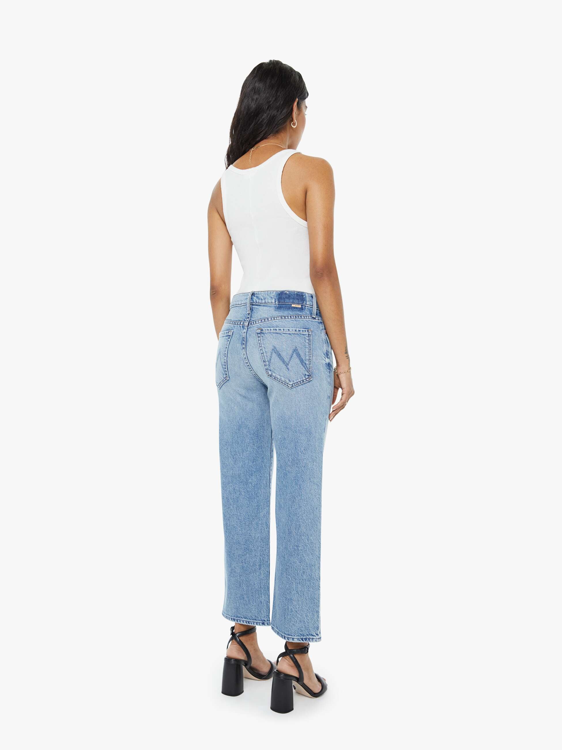 Women PETITES The Lil Kick It Ankle | Mother Denim Blue (Medium)