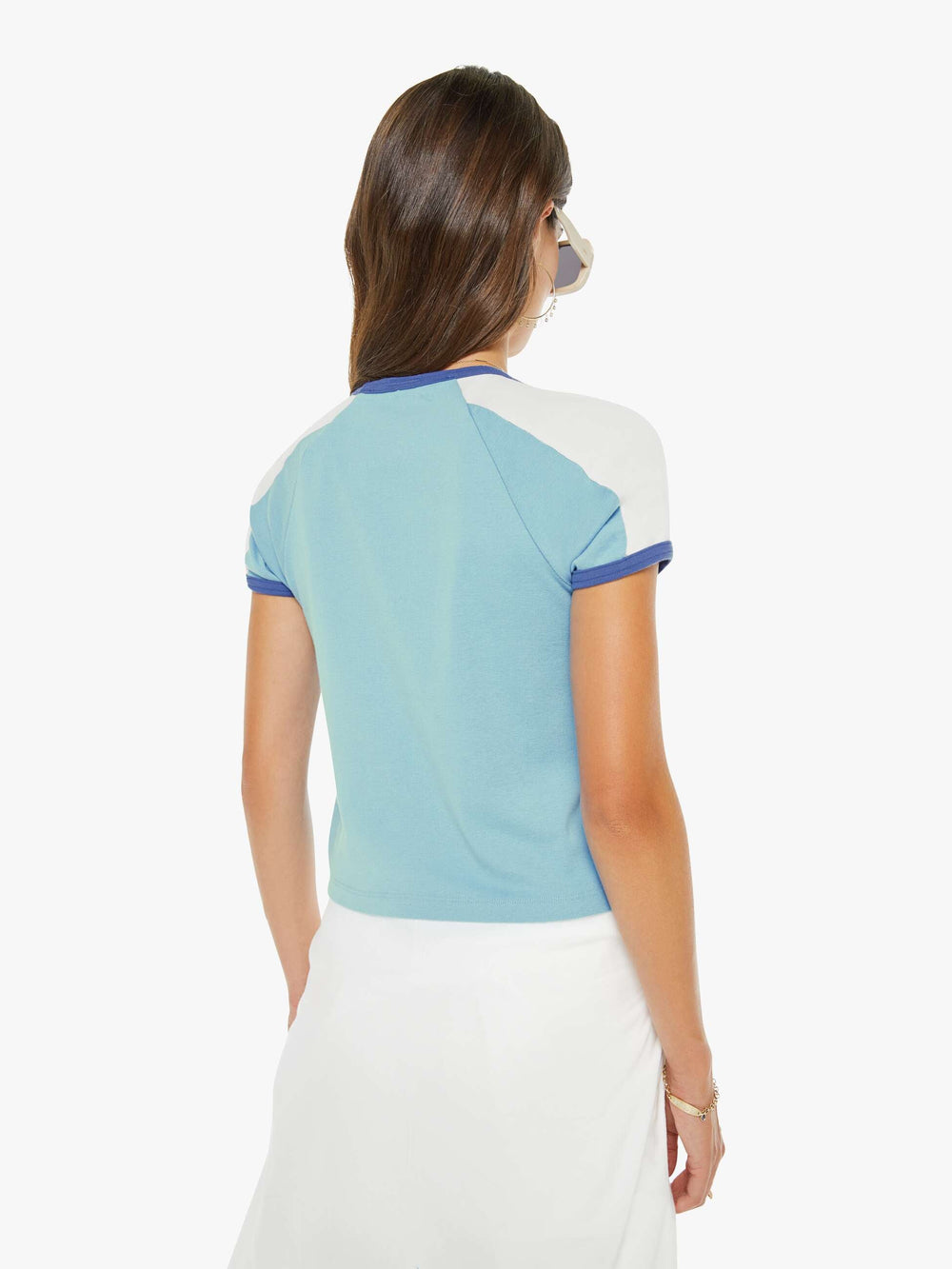 Women PETITES The Lil Mid Rise Headliner Sneak | Mother Denim Cream Puffs