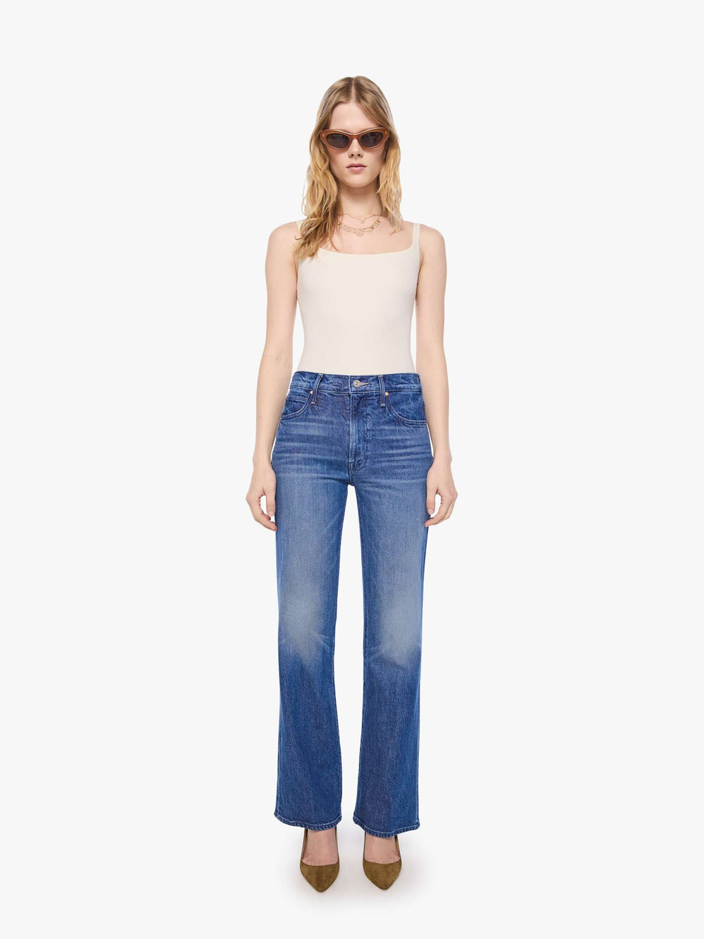 Women PETITES The Lil Kick It | Mother Denim Blue (Navy)