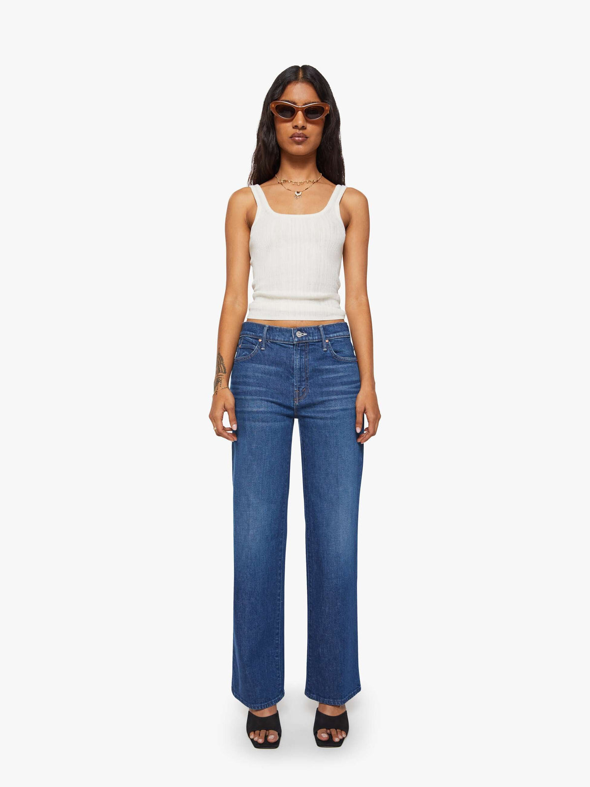 Women PETITES The Lil Kick It | Mother Denim Blue (Navy)