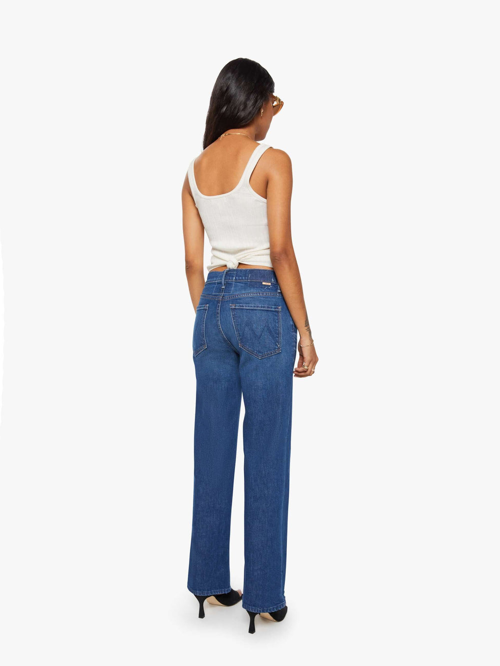 Women PETITES The Lil Kick It | Mother Denim Blue (Navy)