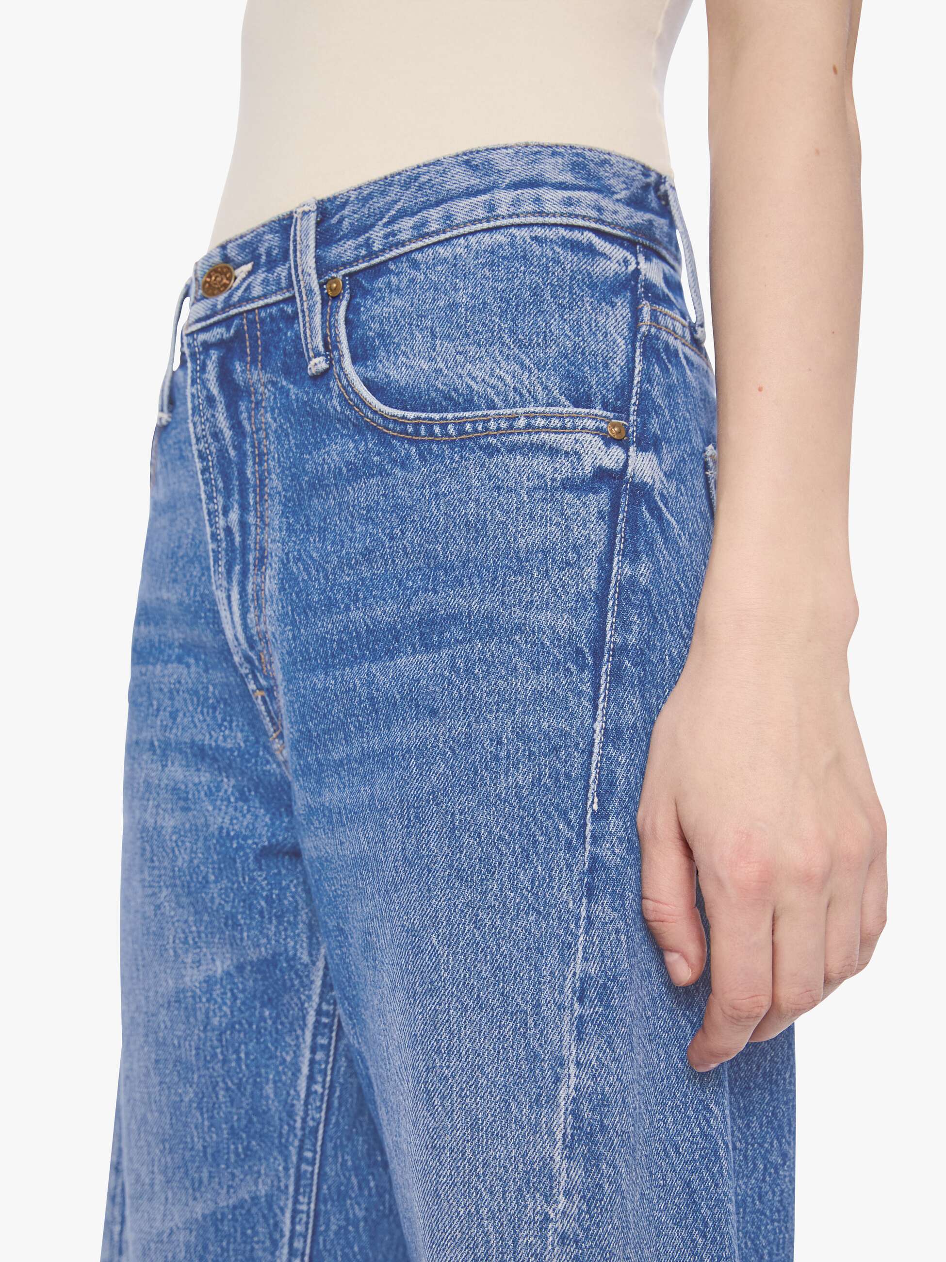 Women PETITES The Lil Lemon Twist Skimp | Mother Denim Blue (Navy)