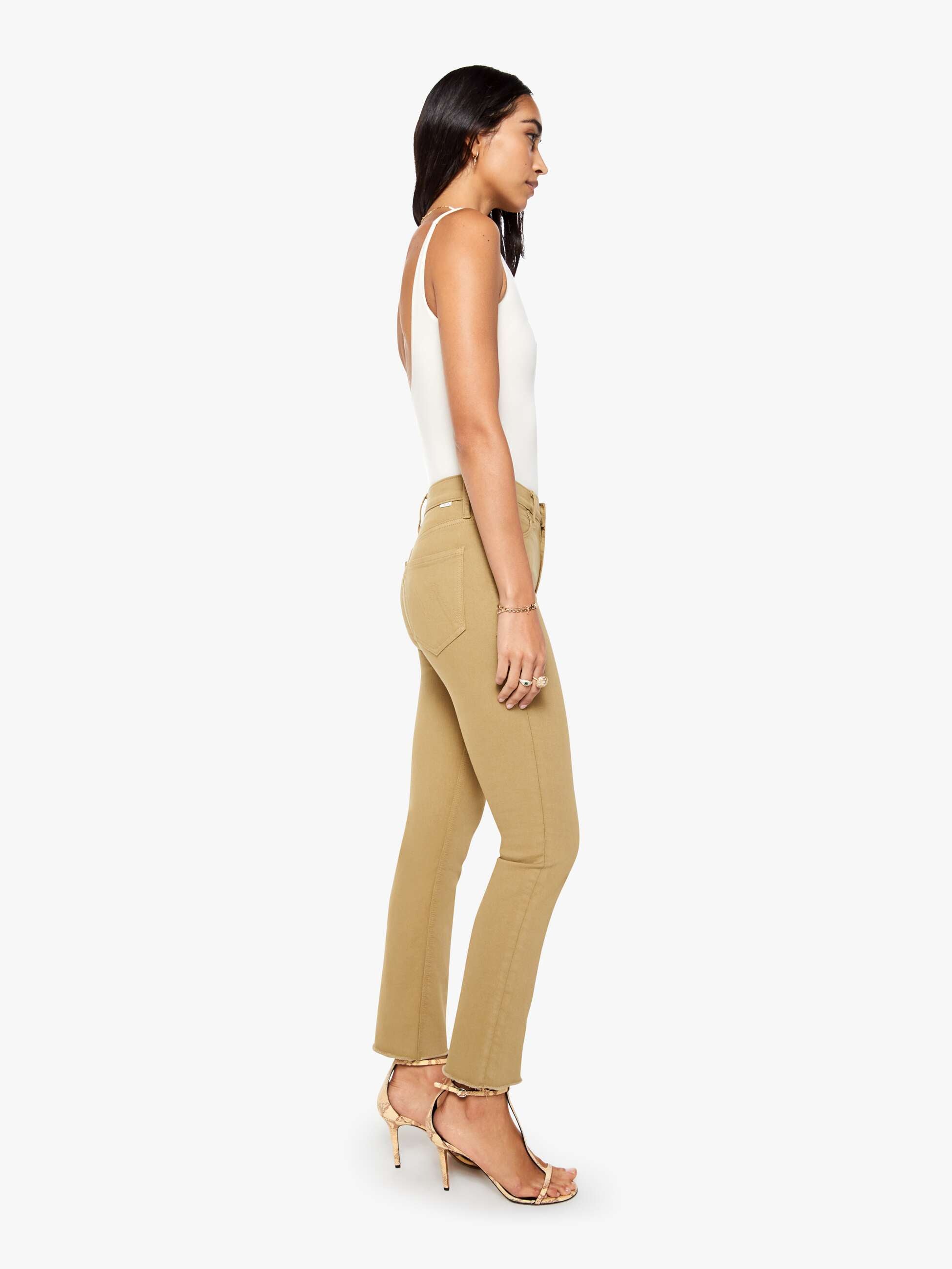 Women The Mid Rise Dazzler Ankle Fray | Mother Denim Beige (Light)