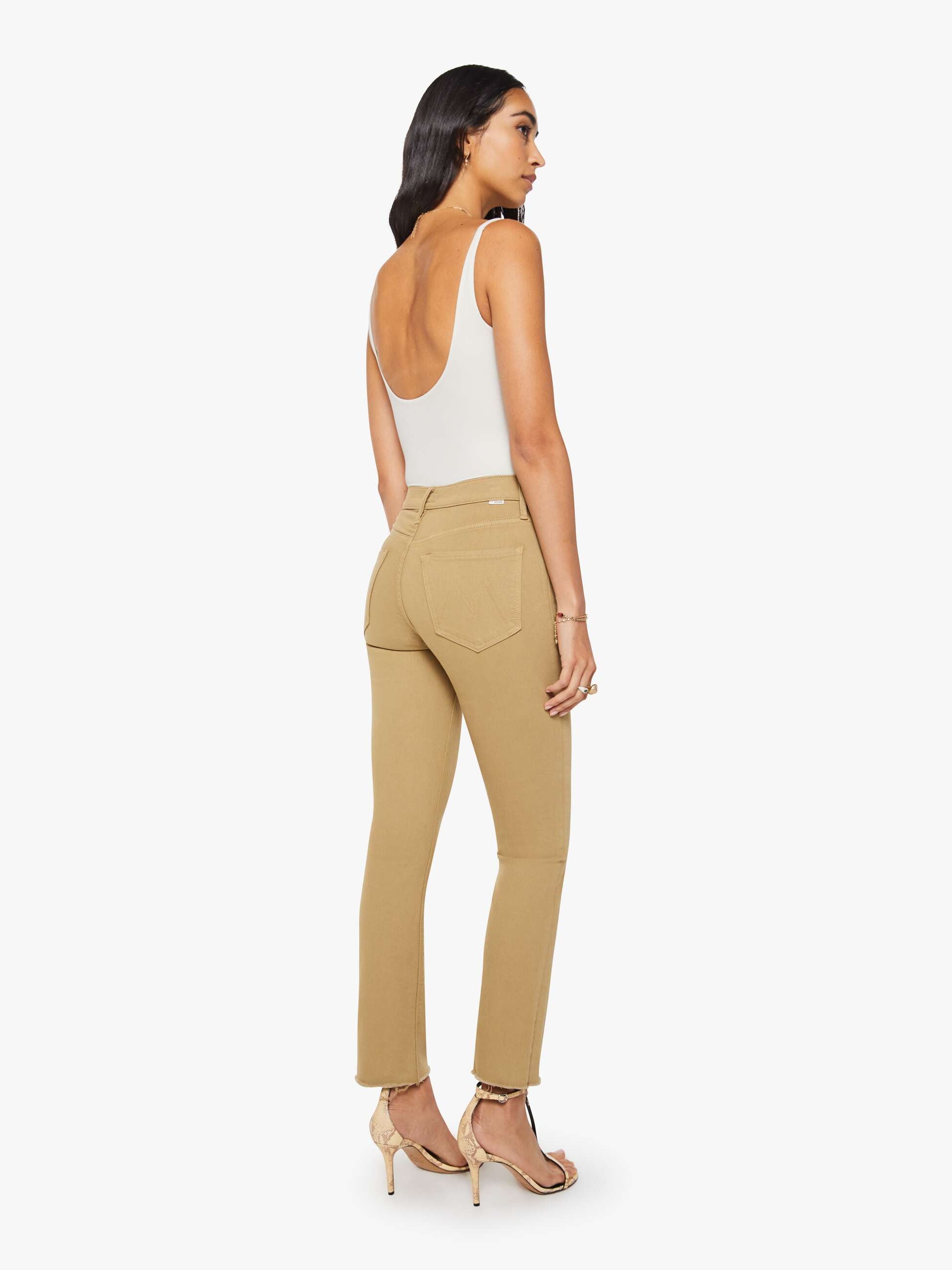 Women The Mid Rise Dazzler Ankle Fray | Mother Denim Beige (Light)