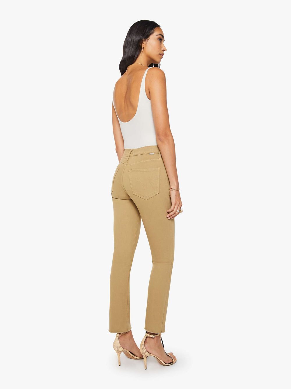 Women The Mid Rise Dazzler Ankle Fray | Mother Denim Beige (Light)