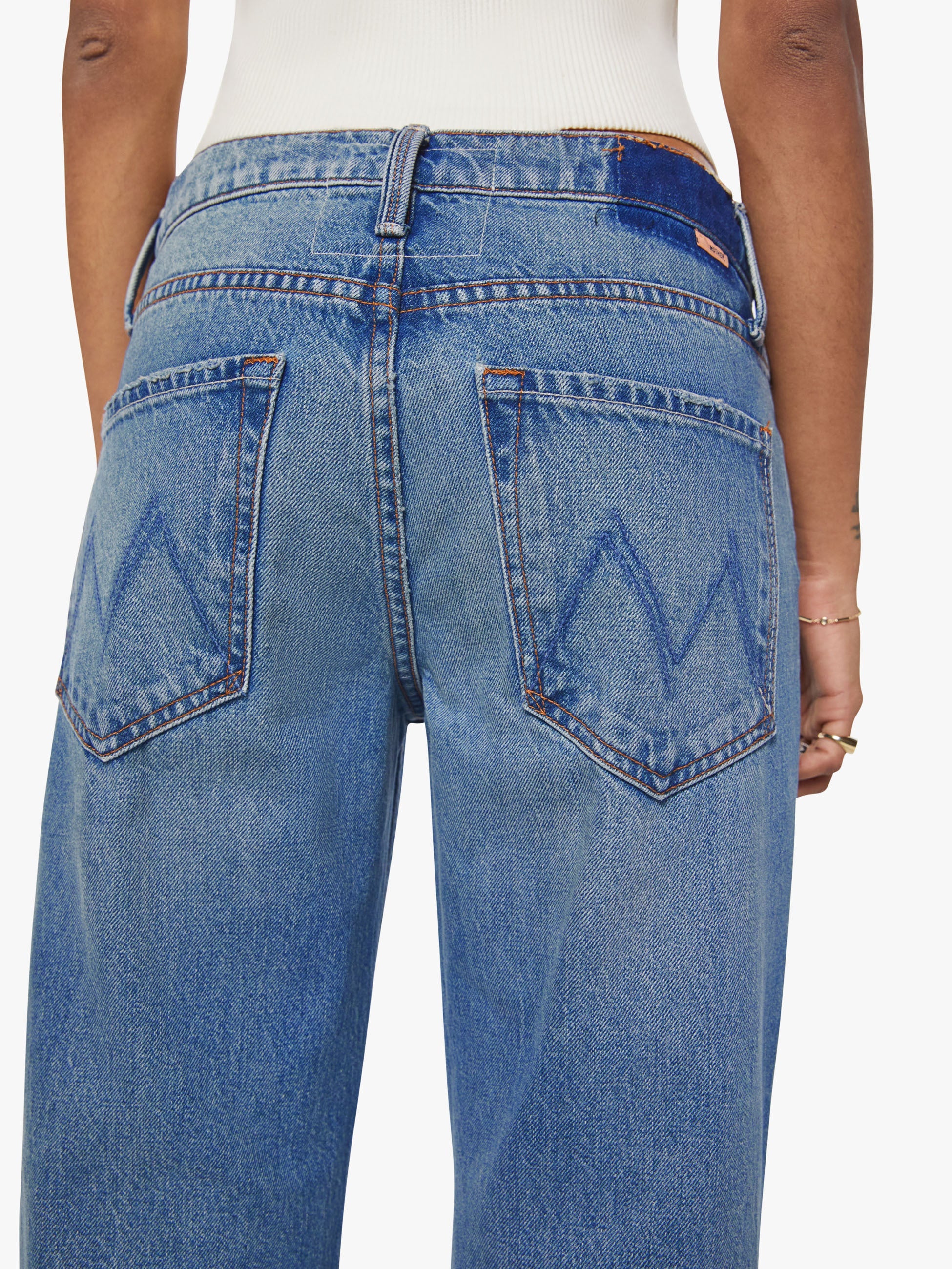 Women PETITES The Lil Reifler | Mother Denim Blue (Medium)