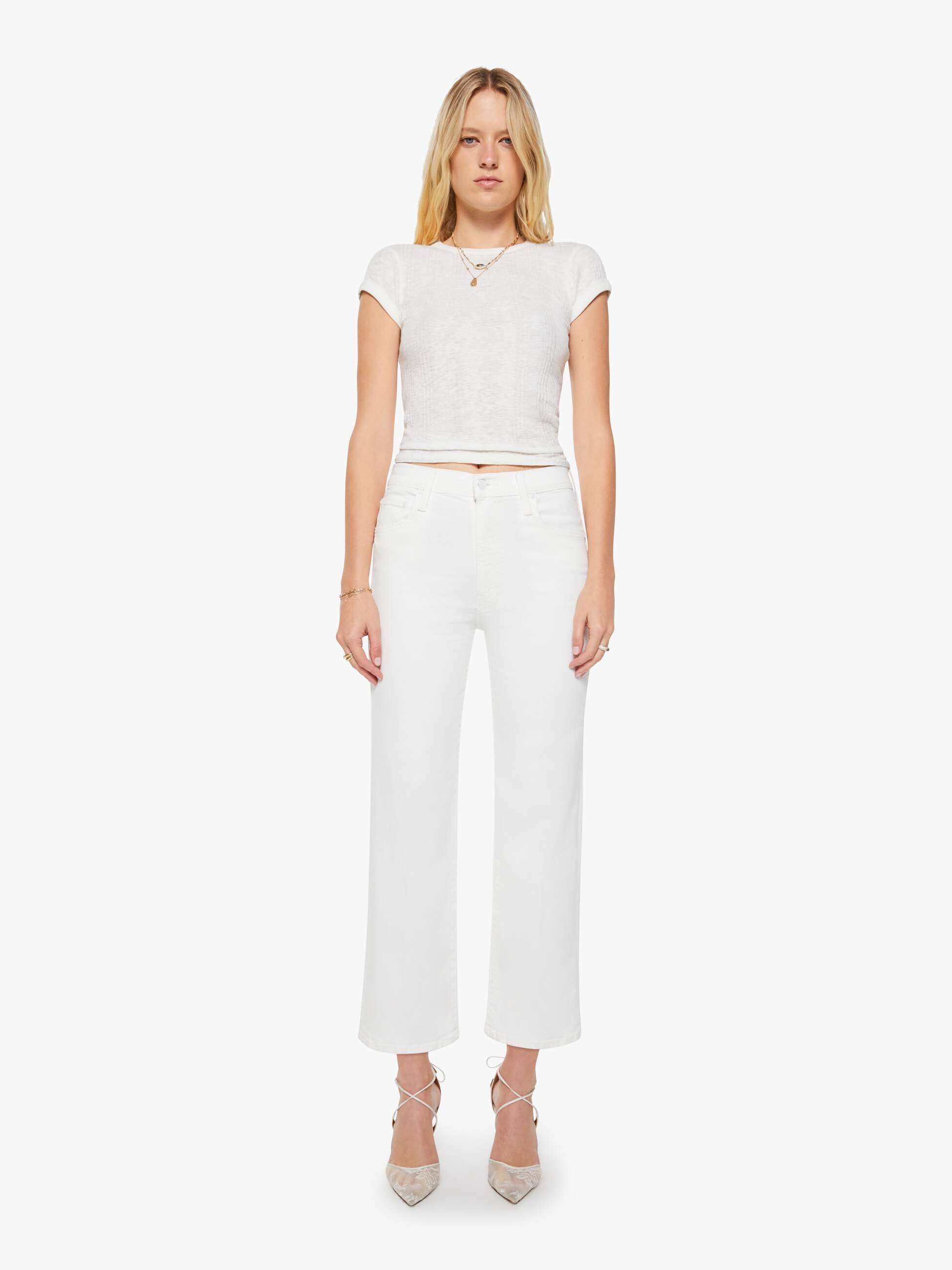 Women THE RAMBLER ZIP ANKLE FAIREST OF THEM ALL | Mother Denim White