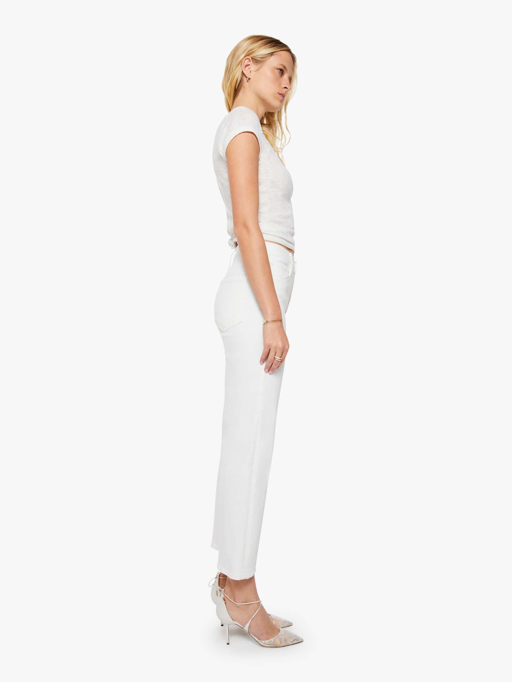 Women THE RAMBLER ZIP ANKLE FAIREST OF THEM ALL | Mother Denim White