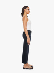 Women PETITES The Lil Mid Rise Zip Rambler | Mother Denim Black