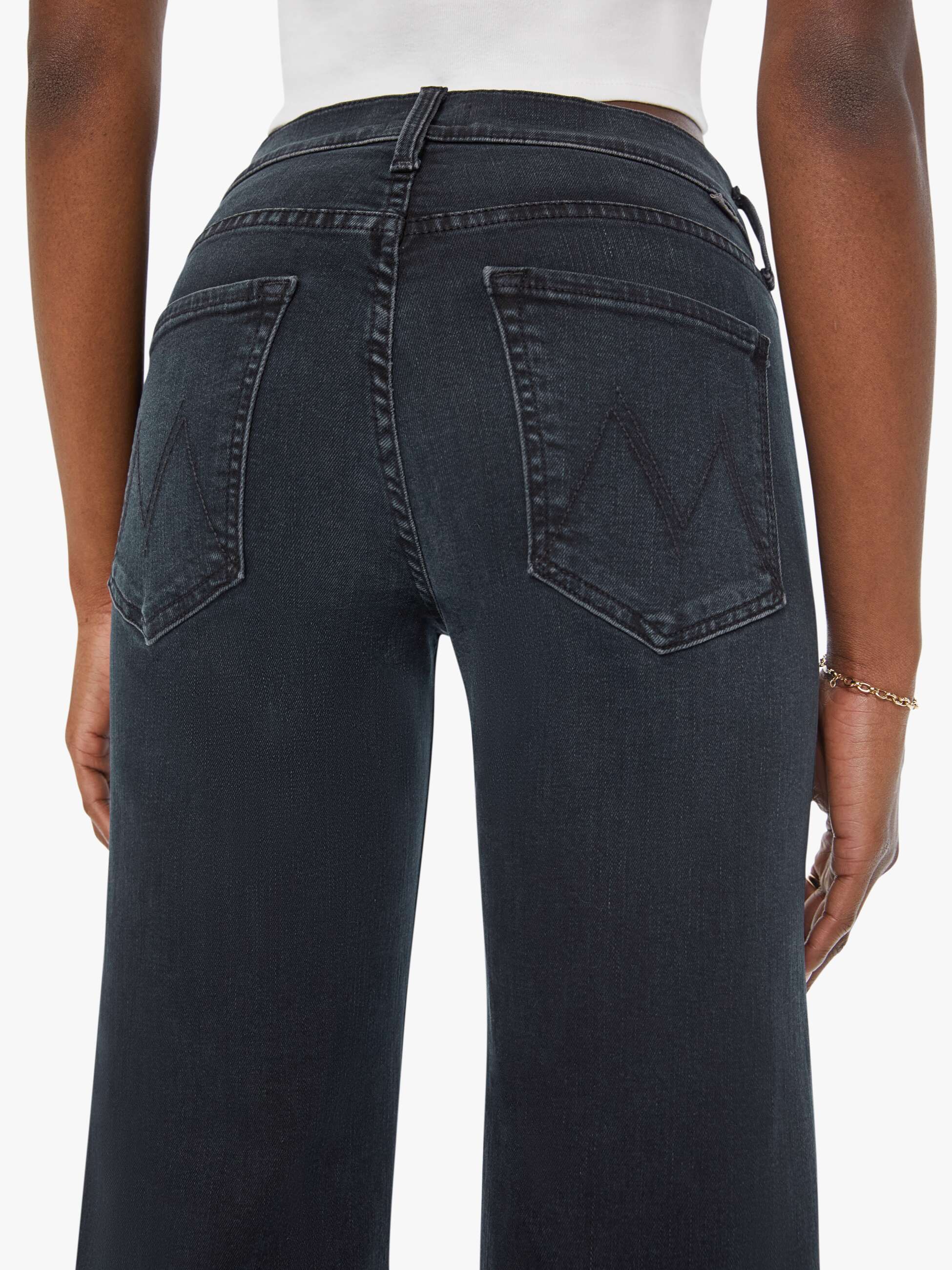 Women The Mid Rise Zip Rambler Ankle | Mother Denim Black