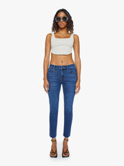 Women The Mid Rise Dazzler Ankle Fray | Mother Denim Blue (Navy)