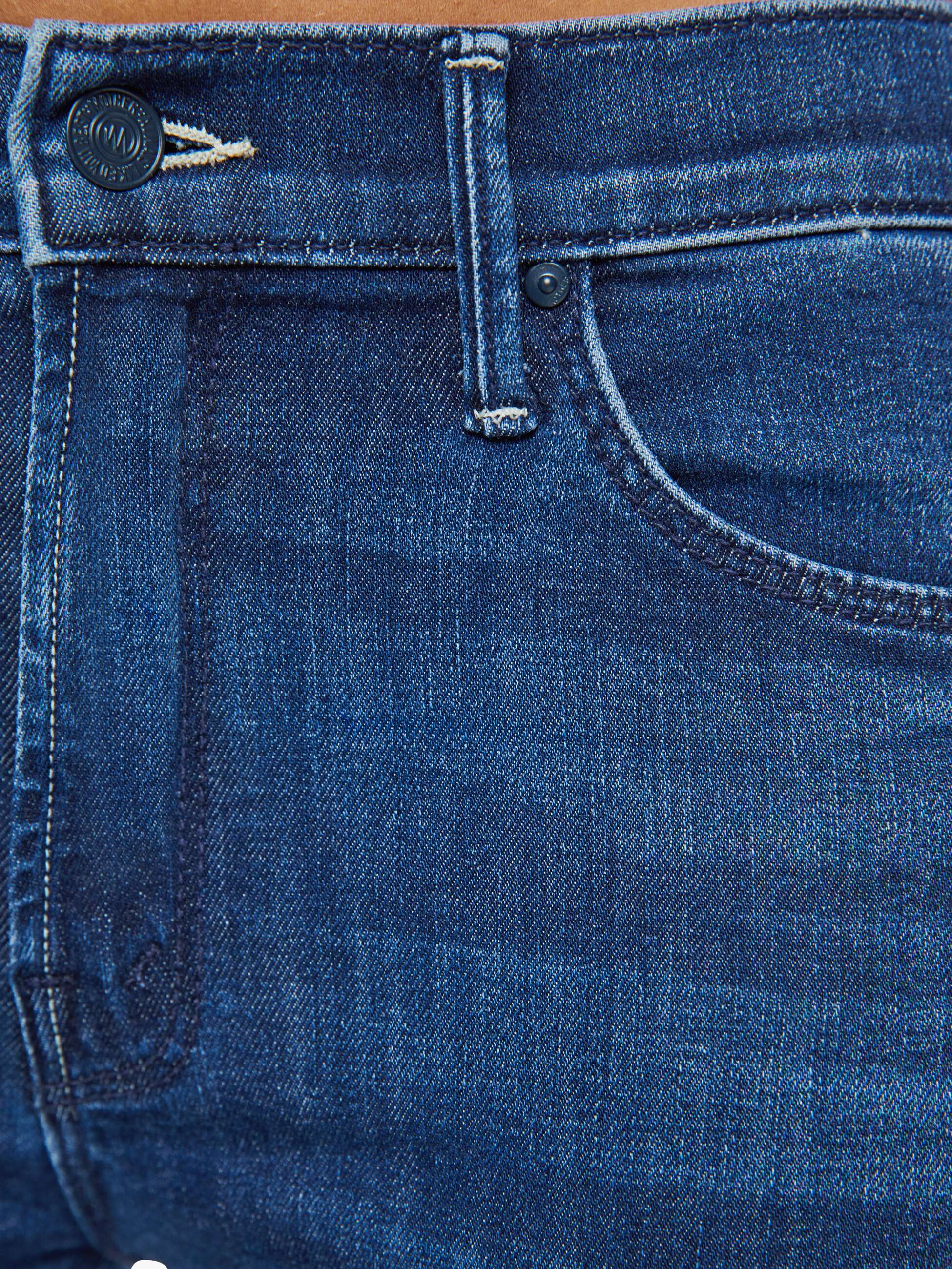 Women The Mid Rise Dazzler Ankle Fray | Mother Denim Blue (Navy)