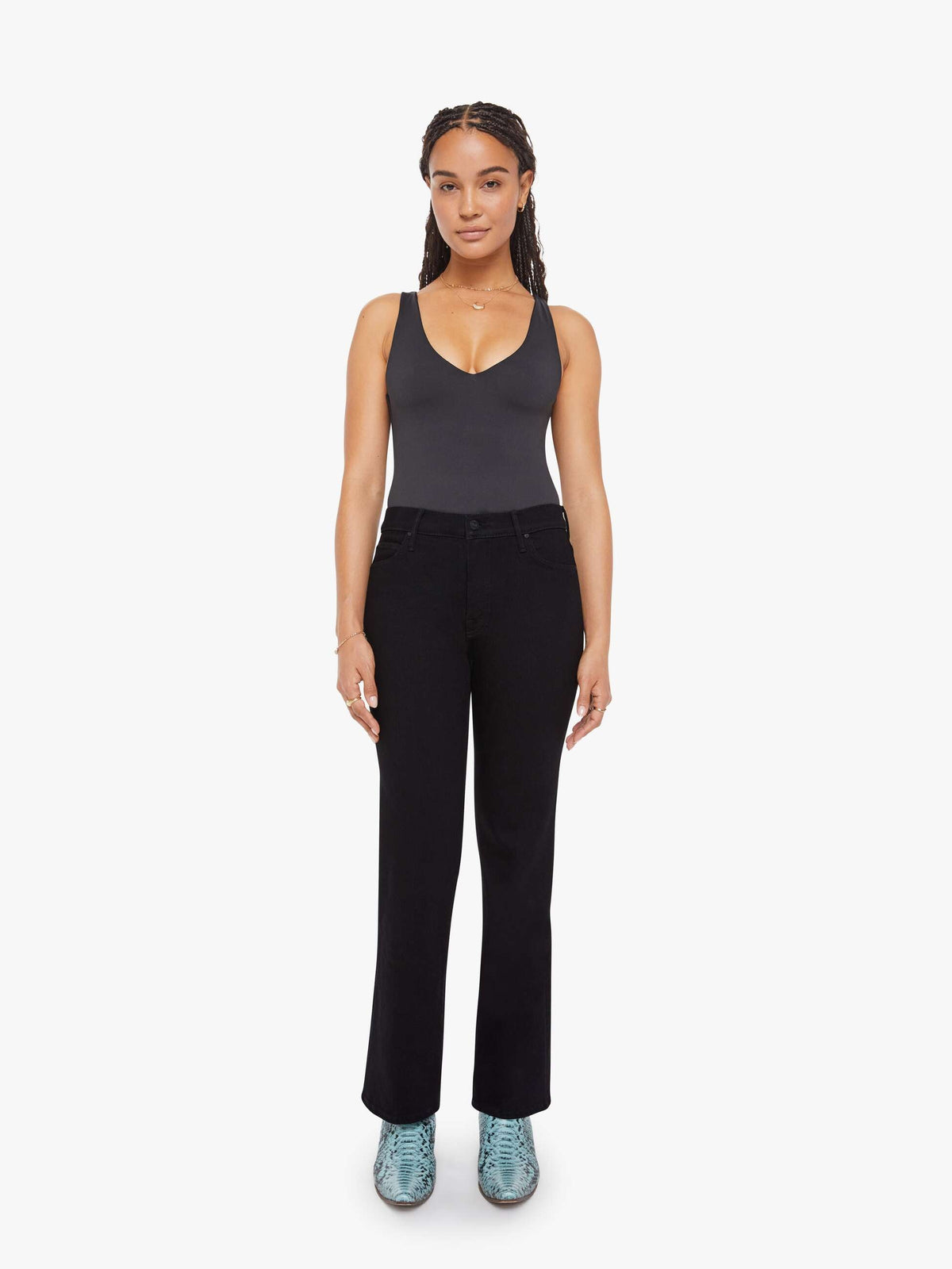 Women PETITIES The Lil Kick It | Mother Denim Black