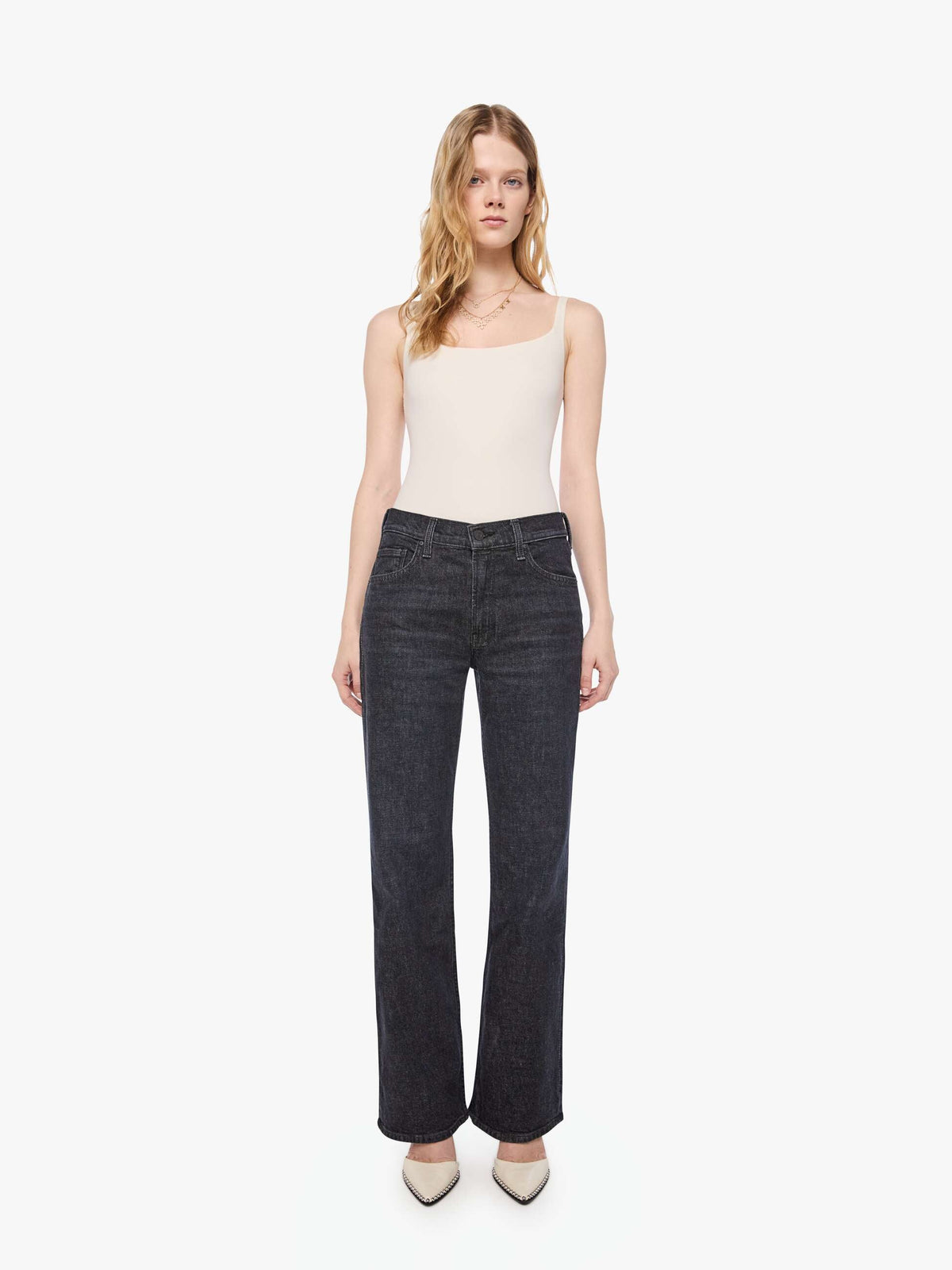 Women PETITES The Lil Reifler | Mother Denim Black