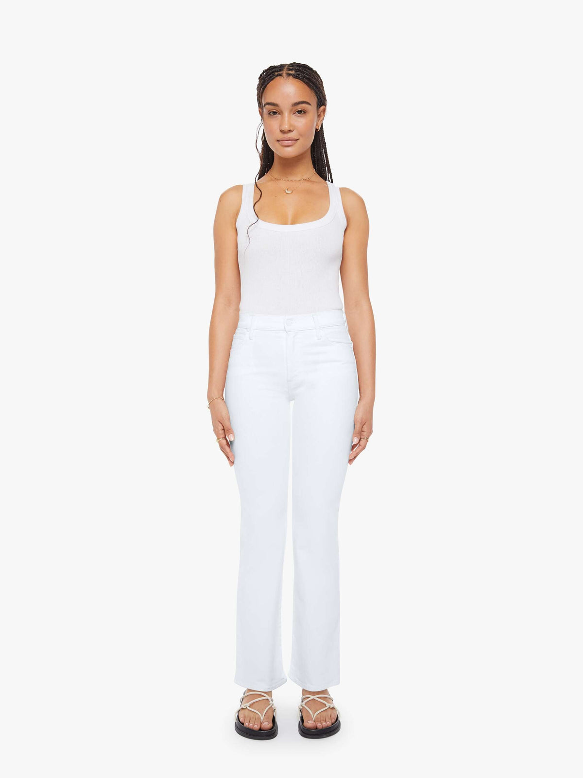 Women PETITES The Lil Kick It | Mother Denim White